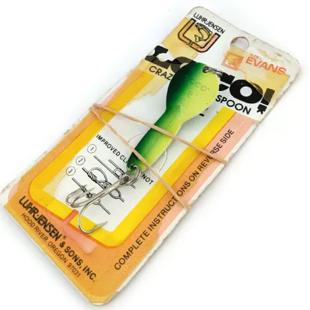 Luhr Jensen Loco 2, 1/4oz Yellow / Green fishing spoon #13600