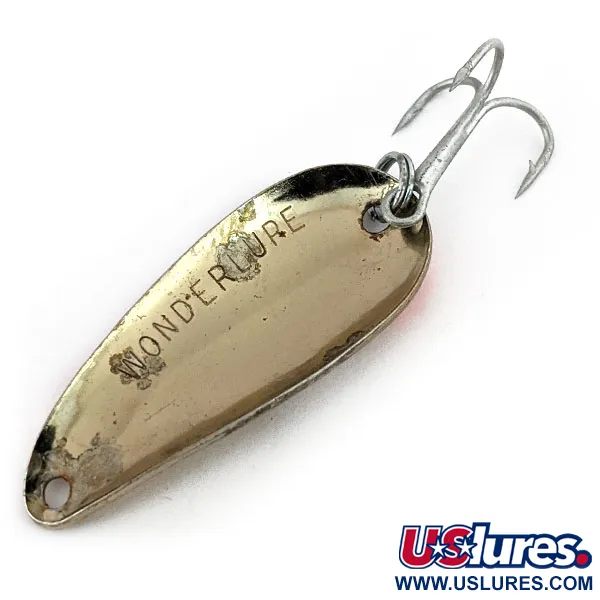 Vintage Acme Wonderlure, 1/4oz Nickel / Orange fishing spoon #13629