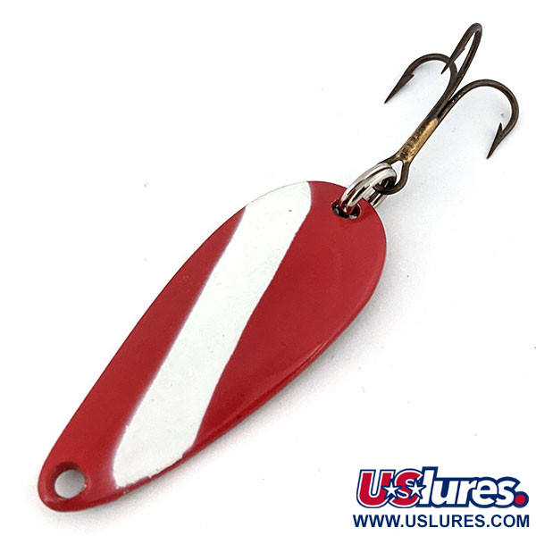 Vintage  Acme Wonderlure, 1/4oz Red / White / Nickel fishing spoon #13638