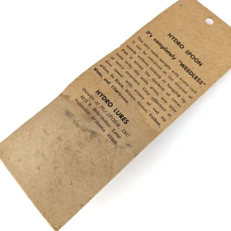 Hydro Lures Hydro Spoon, 1/2oz Yellow fishing spoon #13658