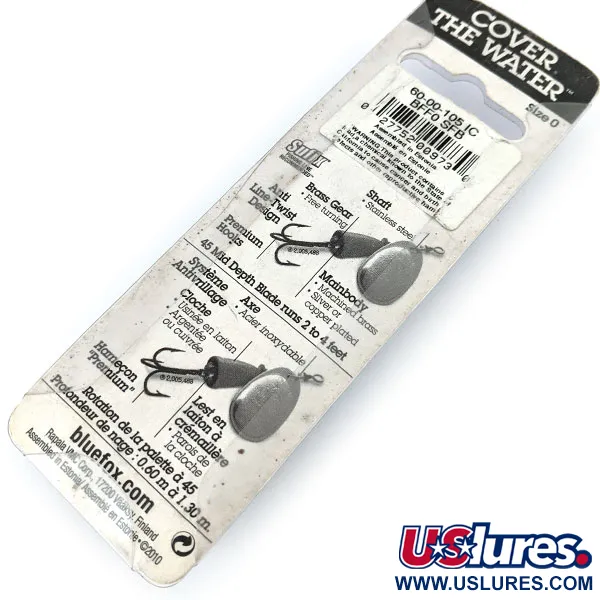 Blue Fox Super Vibrax 0, 3/32oz Silver / Blue spinning lure #13666