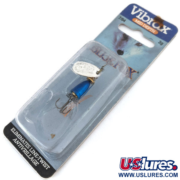 Blue Fox Super Vibrax 0, 3/32oz Silver / Blue spinning lure #13666