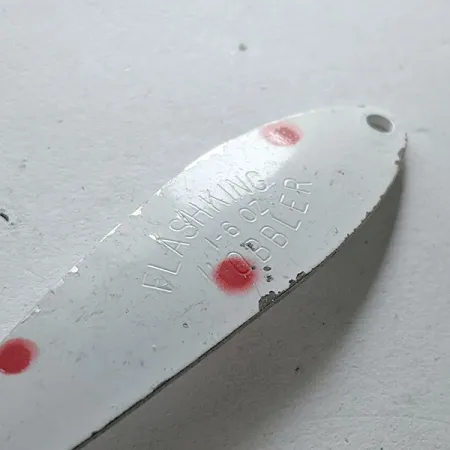 Vintage ​Acme Flash-King Wobble, 3/16oz White / Red fishing spoon #13672