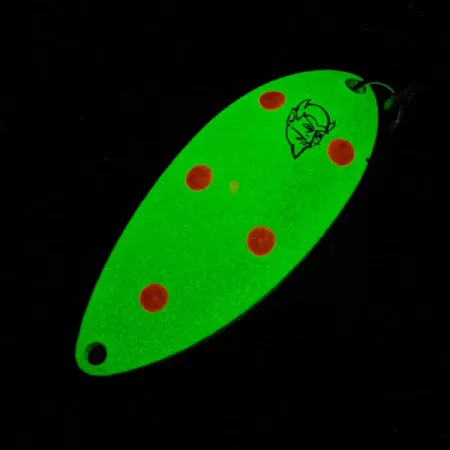 Vintage Eppinger Dardevle Devle Dog Glow, 3/4oz White / Red fishing spoon #13682