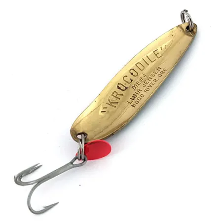 Vintage Luhr Jensen Krocodile #4, 1/2oz Fire Tiger fishing spoon #13703