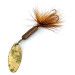 Vintage  Yakima Bait Worden’s Original Rooster Tail , 3/16oz Gold / Brown spinning lure #13712