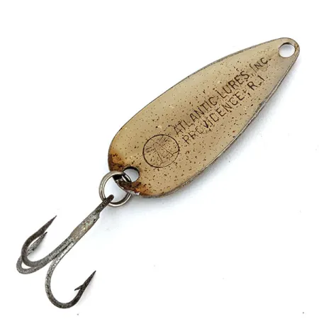 Vintage Atlantic Lures Sparkling Gem-Spoon, 3/16oz Hammered Bronze (Brass) fishing spoon #13725