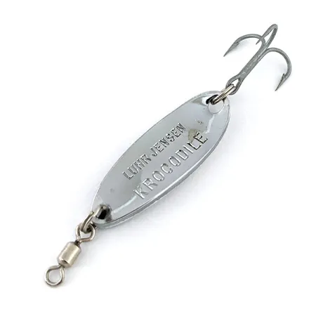Vintage Luhr Jensen Krocodile, 1/4oz Rainbow Trout / Nickel fishing spoon #13726