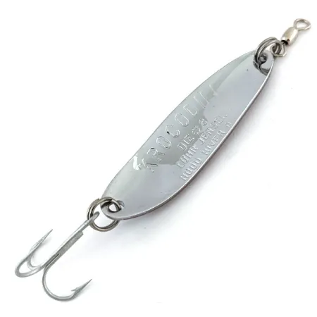 Vintage Luhr Jensen Krocodile #3, 1/3oz Rainbow Trout / Nickel fishing spoon #13728
