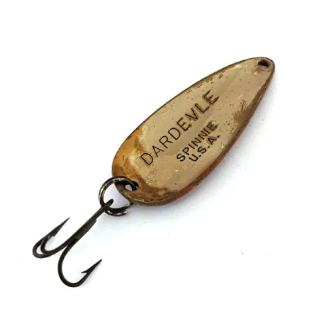 Vintage Eppinger Dardevle Spinnie, 1/3oz Brown / Red / Bronze (Brass) fishing spoon #13741