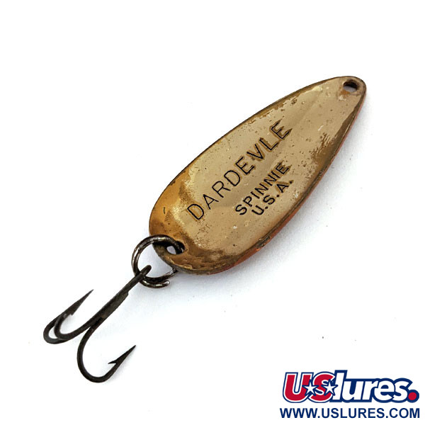 Vintage  Eppinger Dardevle Spinnie, 1/3oz Brown / Red / Bronze (Brass) fishing spoon #13741