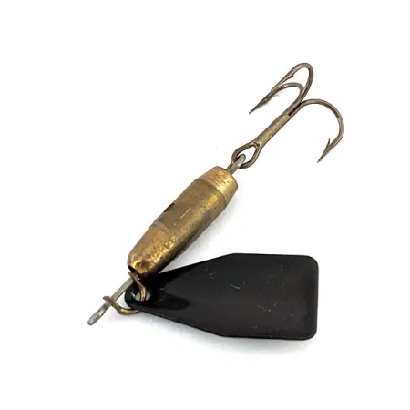 Vintage Jake's Lures Jake's Stream-a-Lure, 3/16oz Black / Yellow / Brass spinning lure #13747