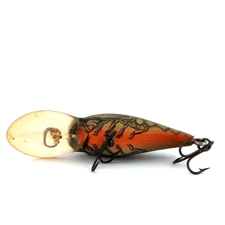 Vintage Bomber B04A, 1/4oz Dark Green Crawdad fishing lure #13765