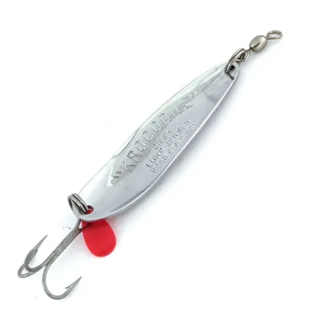Vintage Luhr Jensen Krocodile #4, 1/2oz Nickel fishing spoon #13768