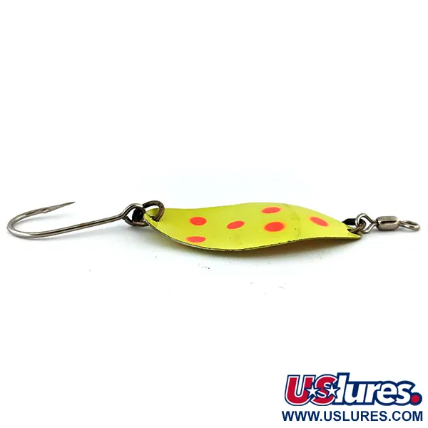 Vintage  Luhr Jensen Manistee 4 UV, 1/2oz Yellow / Red fishing spoon #13781