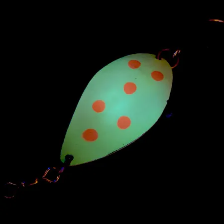 Vintage Luhr Jensen Manistee 4 UV, 1/2oz Yellow / Red fishing spoon #13781