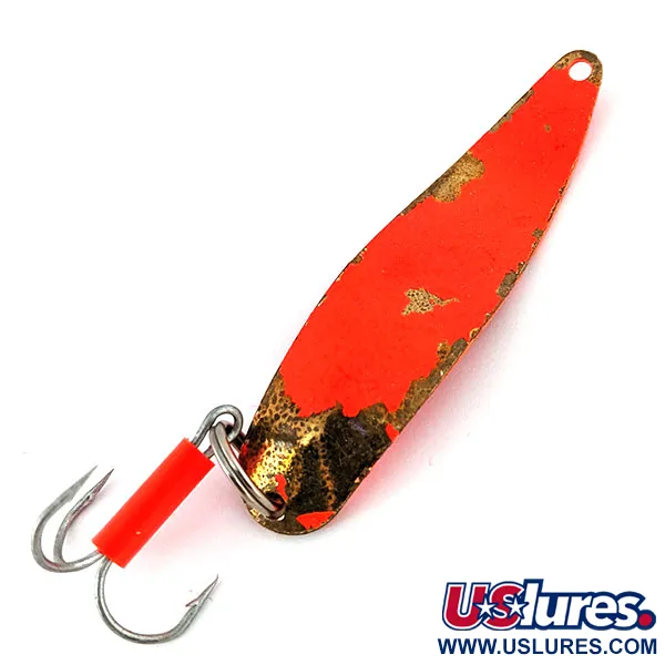 Vintage   Mepps Syclops 2 UV, 3/5oz Orange / Brass fishing spoon #13808