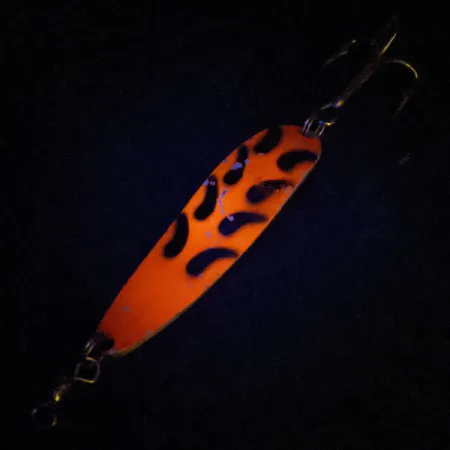 Vintage Luhr Jensen Krocodile #4 UV, 2/3oz Red / Brass fishing spoon #13815