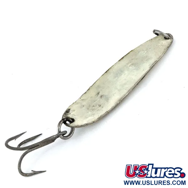 Vintage Luhr Jensen Krocodile #4 Glow, 1/2oz White / Green Glow in Dark fishing spoon #13816