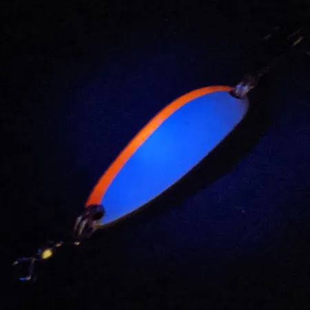 Vintage Luhr Jensen Krocodile UV, 1/3oz White / Red / Brass fishing spoon #13817