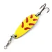 Vintage  Luhr Jensen Krocodile, 1/3oz Yellow / Red / Nickel fishing spoon #13818