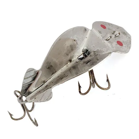 Vintage Atlantic Lures Deep Lure, 1/3oz Nickel / Red Eyes fishing spoon #13841