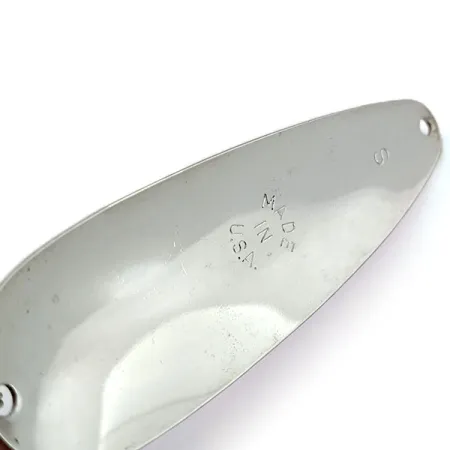 Vintage Worth Chippewa Steel Spoon , 3/4oz Red / White / Nickel fishing spoon #13850