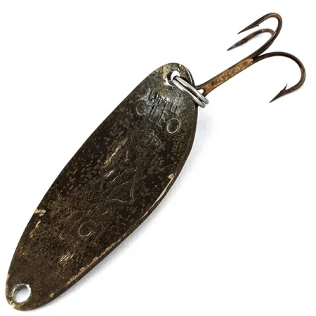 Vintage Seneca Little Cleo (Hula Girl), 1/3oz Bronze (Brass) fishing spoon #13853