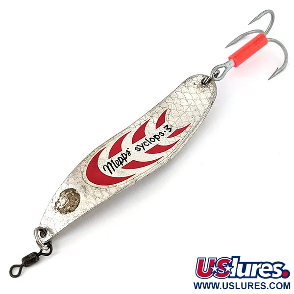 Vintage   Mepps Syclops 3, 1oz Silver fishing spoon #13856