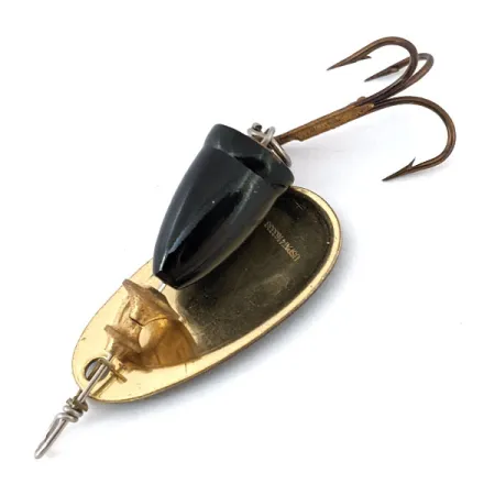 Vintage Blue Fox Super Vibrax 3, 1/4oz Gold / Black spinning lure #13869