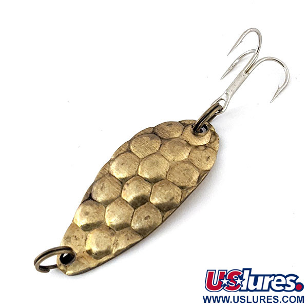 Vintage   Acme Little Cleo bubbles , 1/8oz Brass fishing spoon #13874