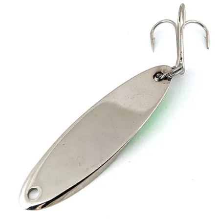 Vintage Acme Kastmaster UV, 1/2oz Nickel / Green fishing spoon #13880