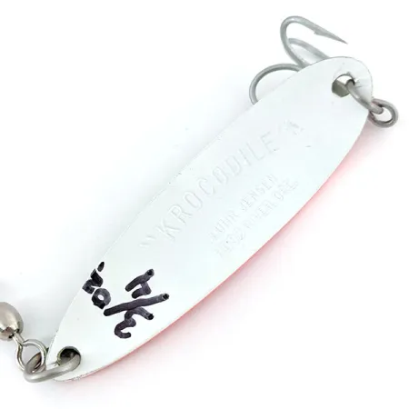 Vintage Luhr Jensen Krocodile #5 UV, 3/4oz Fire Tiger fishing spoon #13895