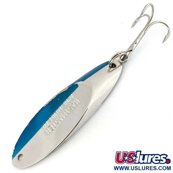 Vintage  Acme Kastmaster, 1oz Nickel / Blue fishing spoon #13923