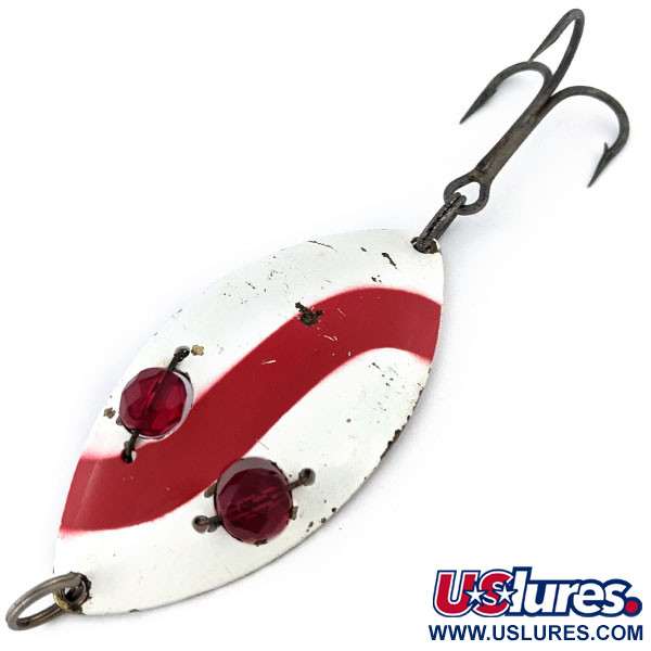 Vintage  Eppinger Red Eye Wiggler , 1oz White / Red fishing spoon #13931