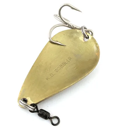 Vintage Acme K.O. Wobbler , 3/4oz Brushed Brass fishing spoon #13932
