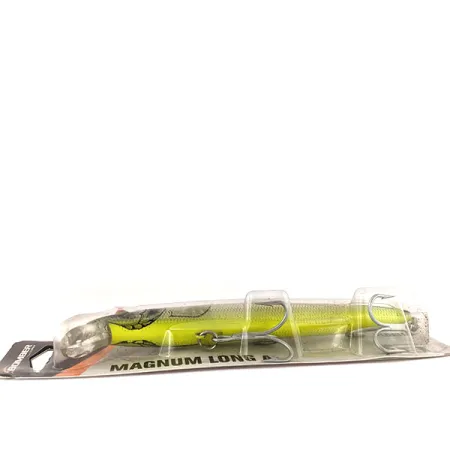 Bomber Magnum Long A BSW17A, 1 1/2oz Silver / Schart (Silver / Chartreuse) fishing lure #13960