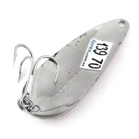 Vintage Worth Chippewa Steel Spoon UV, 1/3oz Pink / White / Nickel fishing spoon #13970