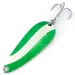 Vintage   Worth Chippewa Steel Spoon, 1/3oz Green / White / Nickel fishing spoon #13971