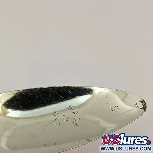 Vintage   Worth Chippewa Steel Spoon, 1/3oz Green / White / Nickel fishing spoon #13971