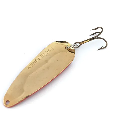 Vintage Acme Wonderlure, 2/5oz Red / White / Gold fishing spoon #13973