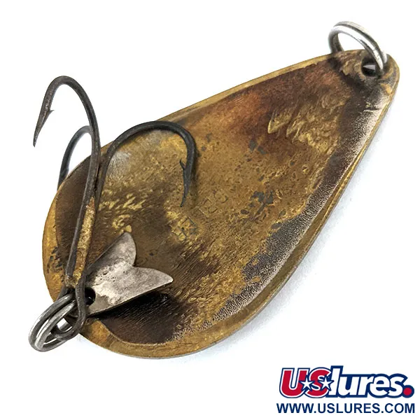 Vintage  Acme K.O. Wobbler , 3/4oz Matte Brass / Silver fishing spoon #13974