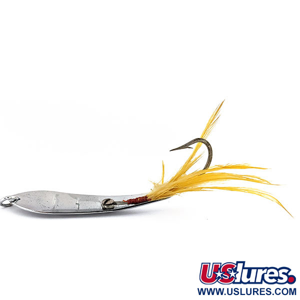 Vintage  Luhr Jensen Reflecto #4, 3/5oz Nickel / Yellow fishing spoon #13994