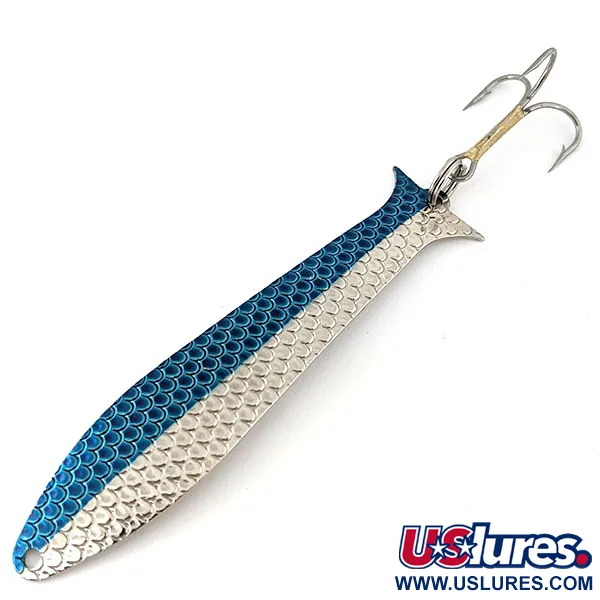 Vintage   Acme Flash-King Wobbler, 1/4oz Blue / Nickel fishing spoon #13997