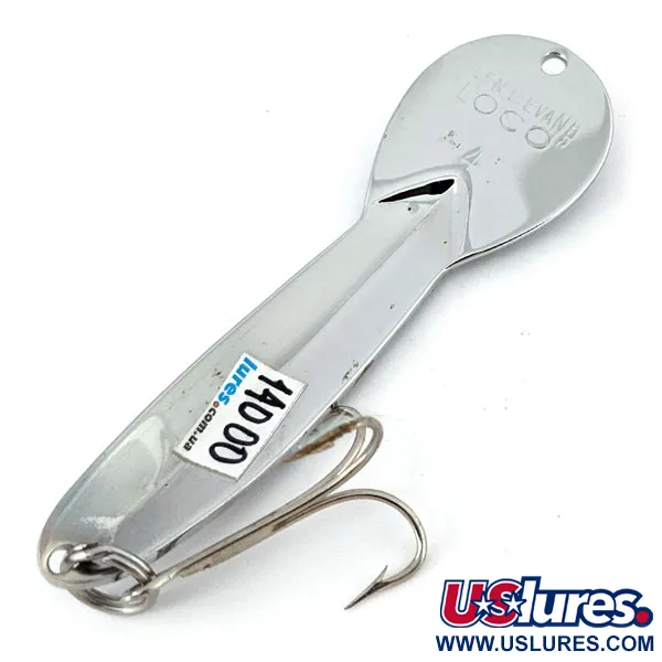 Vintage   Glen Evans Loco 4, 3/4oz Nickel fishing spoon #14000