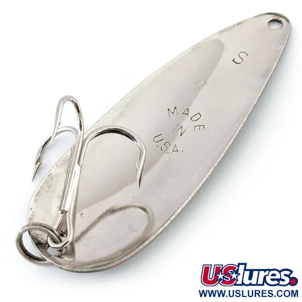 Vintage   ​Worth Chippewa Steel Spoon , 1/2oz Frog / Nickel fishing spoon #14016