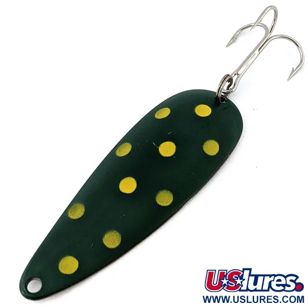 Vintage   ​Worth Chippewa Steel Spoon , 1/2oz Frog / Nickel fishing spoon #14016