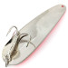 Vintage   ​Worth Chippewa Steel Spoon UV, 1 1/4oz Fluorescent Pink / White / Nickel fishing spoon #14017