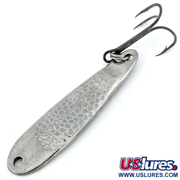Vintage   Hopkins Shorty 75 Jig Lure, 3/4oz Hammered Nickel fishing spoon #14018