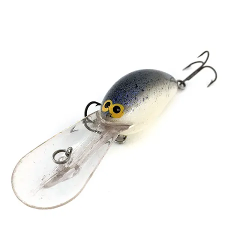 Vintage Norman DD22, 1oz White / Blue / Light Blue Glitter fishing lure #14019